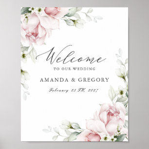 Romantische Rosa Rosen Hochzeitssymbol Poster