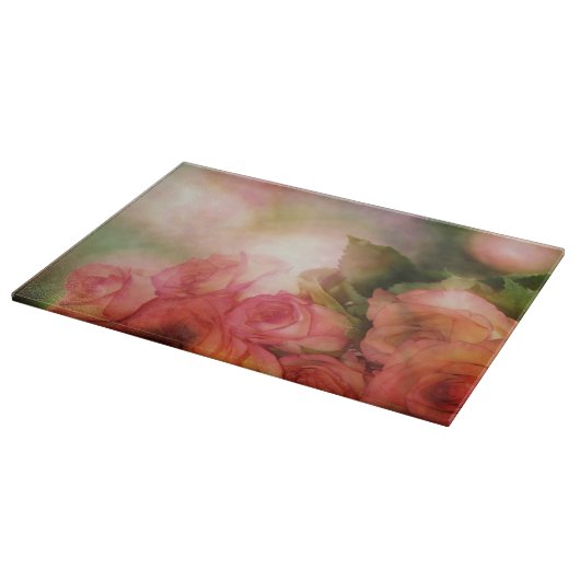 Romantische rosa Rosen Soft Finish Schneidebrett (Ecke)