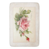 Romantische rosa Rosen über künstlerischen Hinterg Badematte (Vorderseite Vertikal)