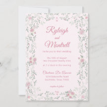 Romantische rosa Rosen und Grünzeug Hochzeit