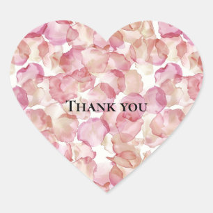Romantische rosa Rosenblüten Blumen-Brautdusche Herz-Aufkleber