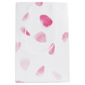 Romantische rosa Rosenblüten Blumen-Brautparty Mittlere Geschenktüte (Vorderseite)