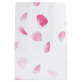 Romantische rosa Rosenblüten Blumen-Brautparty Mittlere Geschenktüte (Rückseite)