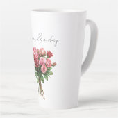 Romantische Rosa Rosenblütenhochzeit Milchtasse (Rechte Ecke)
