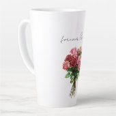 Romantische Rosa Rosenblütenhochzeit Milchtasse (Linke Ecke)