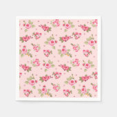 Romantische rosa Rosenblütenpüree in Neapel Serviette (Vorderseite)