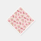 Romantische rosa Rosenblütenpüree in Neapel Serviette (Ecke)