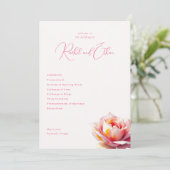 Romantische rosa Rosenhochzeit Programm (Stehend Vorderseite)
