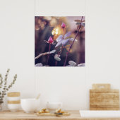 Romantische rosa Rosenknospen bei Sunset Bokeh Hin Poster (Küche)