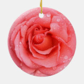 Romantische Rosa Rosentropfen Keramik Ornament (Hinten)