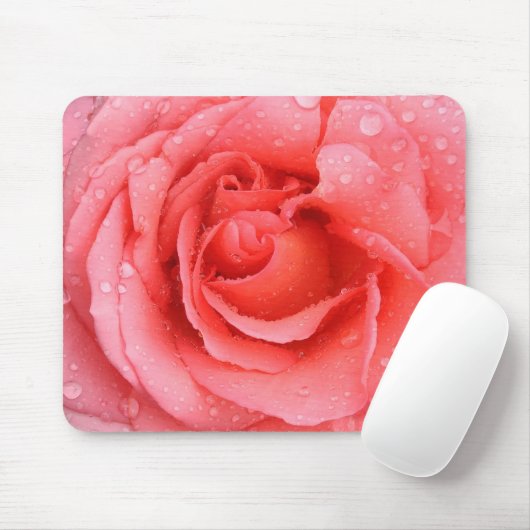 Romantische Rosa Rosentropfen Mousepad (Mit Mouse)