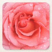 Romantische Rosa Rosentropfen Rechteckiger Pappuntersetzer (Vorderseite)