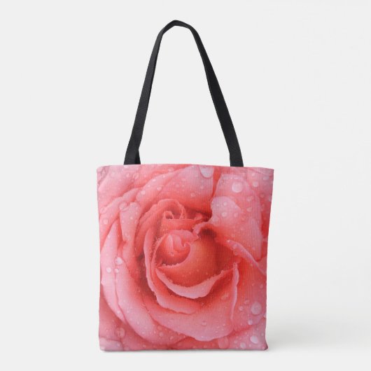 Romantische Rosa Rosentropfen Tasche (Rückseite)