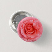 Romantische rosa Rosenwasser-Tröpfchen Button (Vorne & Hinten)