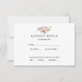 Romantische rosa Roses Wedding RSVP Response Einla Einladung (Vorderseite)