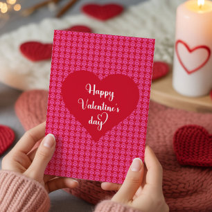 Romantische rosa rote Herzen Frohen Valentinstag  Feiertagskarte