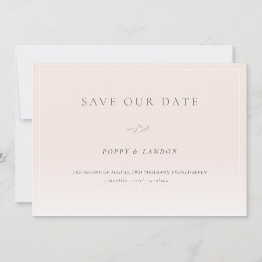 Romantische Rosa Save the Date-Karte Date (Vorderseite)