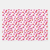 Romantische Rosa & Schwarze Herzen & Kisses Valent Geschenkpapier Set (Vorderseite 2)