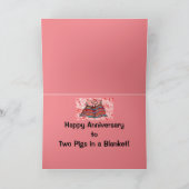 Romantische rosa Schweine Herzensjubiläum personal Karte (Innenseite)