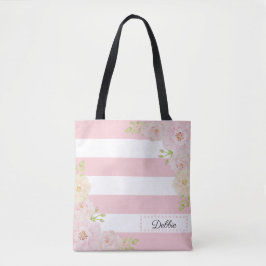 Romantische Rosa Streifen Tragetaschen Tasche