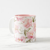 Romantische Rosa-Tasse Zweifarbige Tasse (Vorderseite Links)