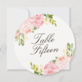 Romantische Rosa Tischnummern Rundkarten (Vorderseite)