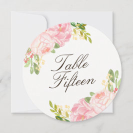Romantische Rosa Tischnummern Rundkarten