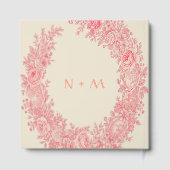 Romantische Rosa Toile Blume Hochzeit Gästebuch (Rückseite)