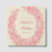 Romantische Rosa Toile Blume Hochzeit Gästebuch (Vorderseite)