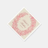 Romantische Rosa Toile Blume Hochzeit Serviette (Ecke)