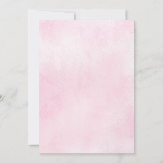 Romantische Rosa- und Blaufarbenblütenhochzeit Einladung (Rückseite)