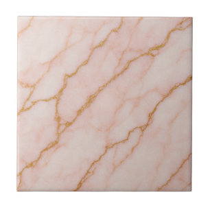 Romantische rosa und goldene Marmoreffekt-Keramikf Fliese