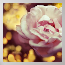 Romantische Rosa und goldgelbes Bokeh