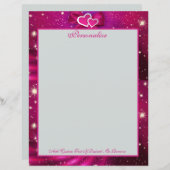 Romantische rosa und Lila Herzen, Bögen und Sterne (Vorne/Hinten)