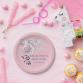 Romantische Rosa- und Lila-Peonies-Hochzeiten Pappteller (Party)