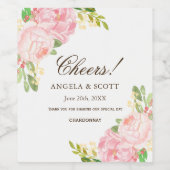 Romantische Rosa und Pfirsichbäume Weinschilder Weinetikett (Einzelnes Label)