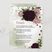 Romantische Rosa und Pflaume Blume Gründetails Begleitkarte (Vorne/Hinten)