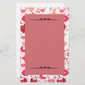 Romantische rosa und rote Herzen - Geschichten Briefpapier (Vorne/Hinten)