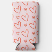 Romantische rosa und rote Herzen Selters Dosenkühler (Vorderseite)