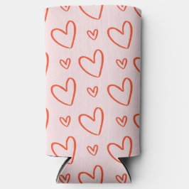 Romantische rosa und rote Herzen Selters Dosenkühler