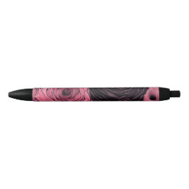 Romantische rosa und schwarz-gotische Rose Kugelschreiber