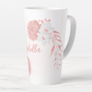 romantische rosa und weiße Blumen Milchtasse