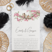 Romantische Rosa Vintage Liebesvögel Einladung