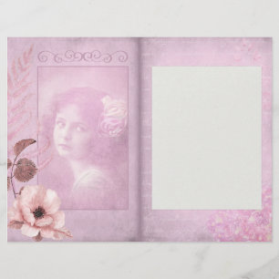 Romantische Rosa Vintage Zeitschrift Scrapbook Pag