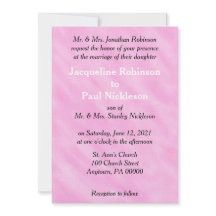 Romantische Rosa Wasserfarben Einladungen für Hoch