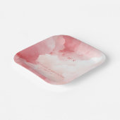 Romantische rosa Wasserfarbenwolken Pappteller (Gewinkelt)