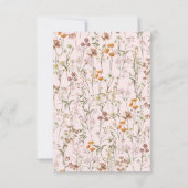 Romantische Rosa Wildblumen Boho Save the Date (Rückseite)