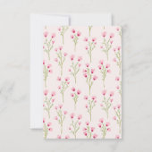 Romantische rosa Wildblumen kleine Hochzeit Save The Date (Rückseite)