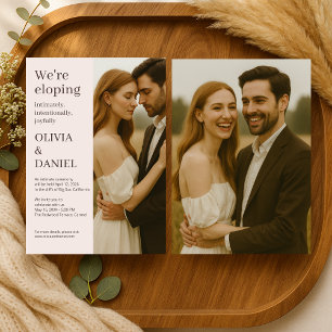 Romantische Rosafarben-Elopement-Minimalist-Foto Einladung