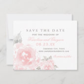 Romantische Rosafarbene Aquarell-Rosen-Hochzeit Save The Date (Vorderseite)